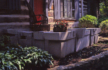 Porch and steps at the front of a log house 2